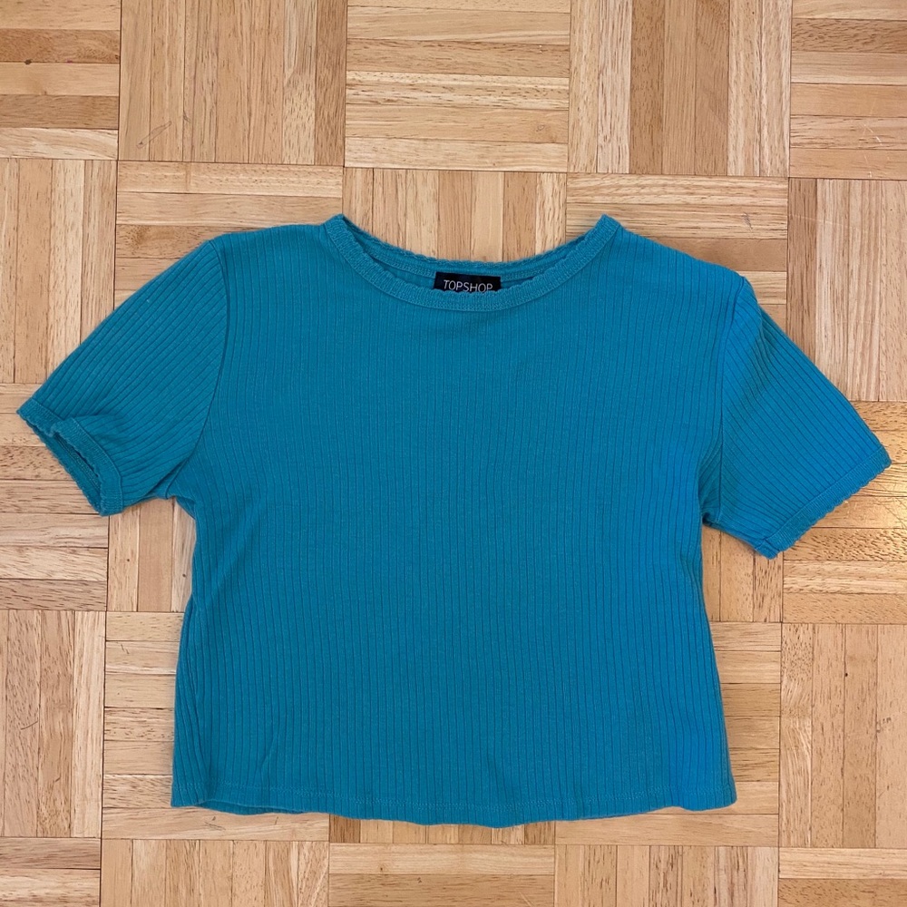 Topshop Blue Crop Top